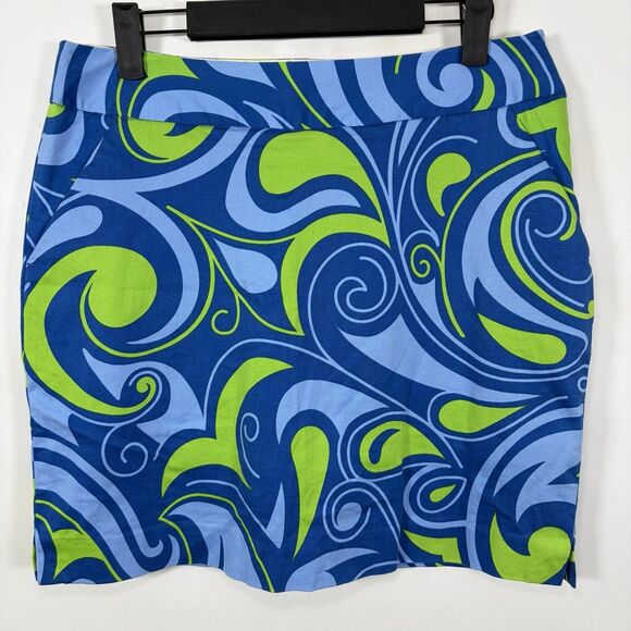 Loudmouth Golf Pants - Loudmouth Ladies Golf Skort Womens Size 4 Green Blue Geometric 30” Waist